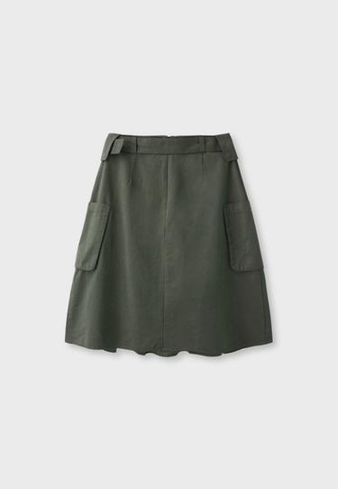 Utility pocket midi skirt — Khaki 8
