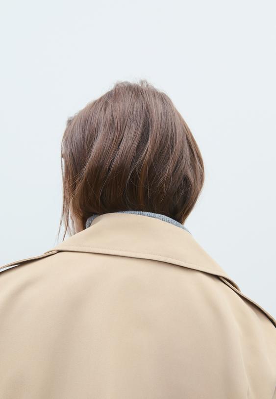 dokumlu uzun trenckot