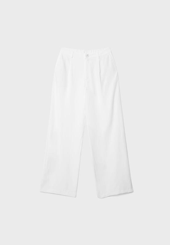 Stradivarius Keten görünümlü straight fit pantolon