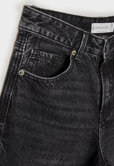 D92 Ripped straight wide-leg jeans — BLACK DENIM WASH 9