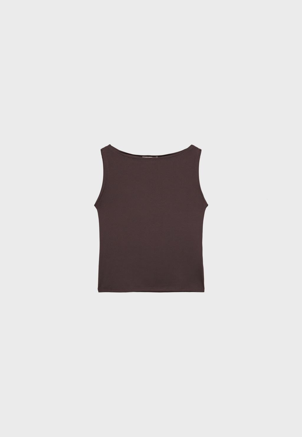 Camiseta sin mangas cuello barca