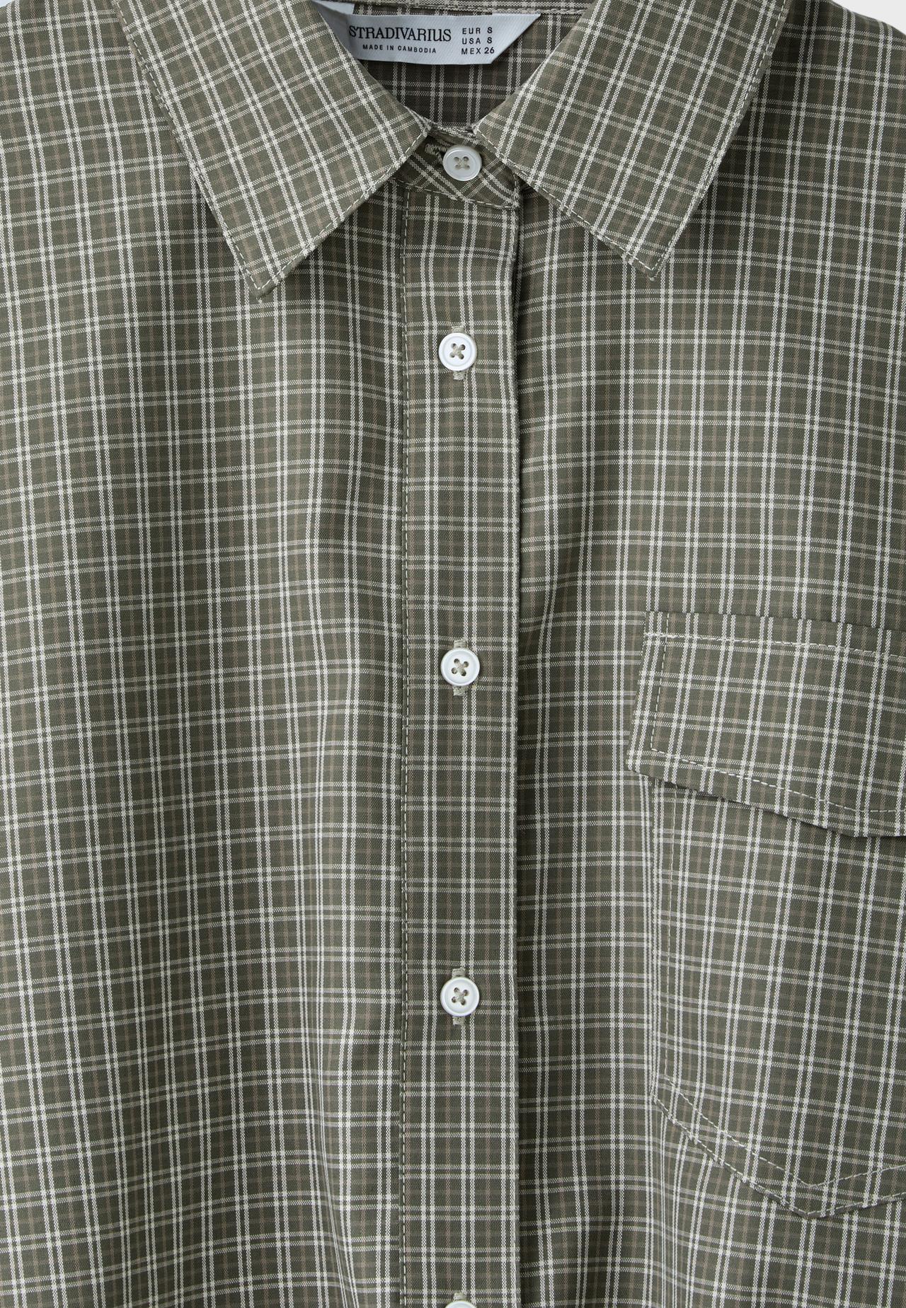 Checked balloon shirt — Khaki