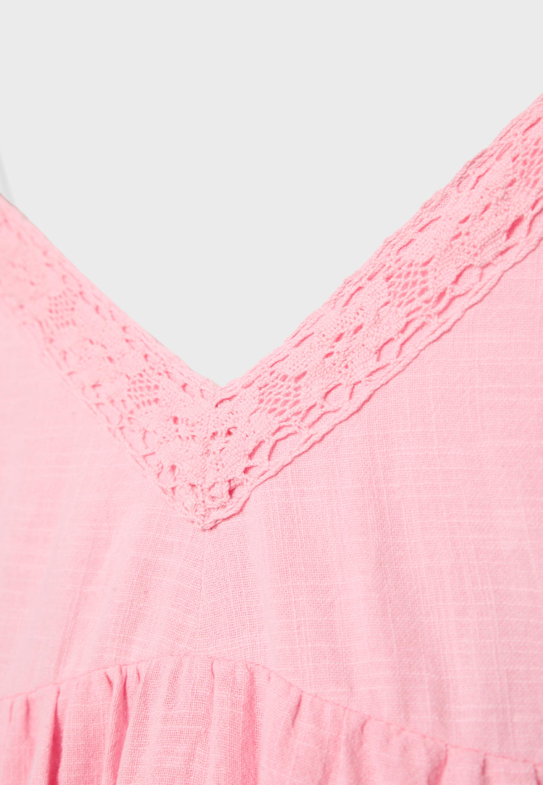 Short dress with lace detail — Bubblegum pink