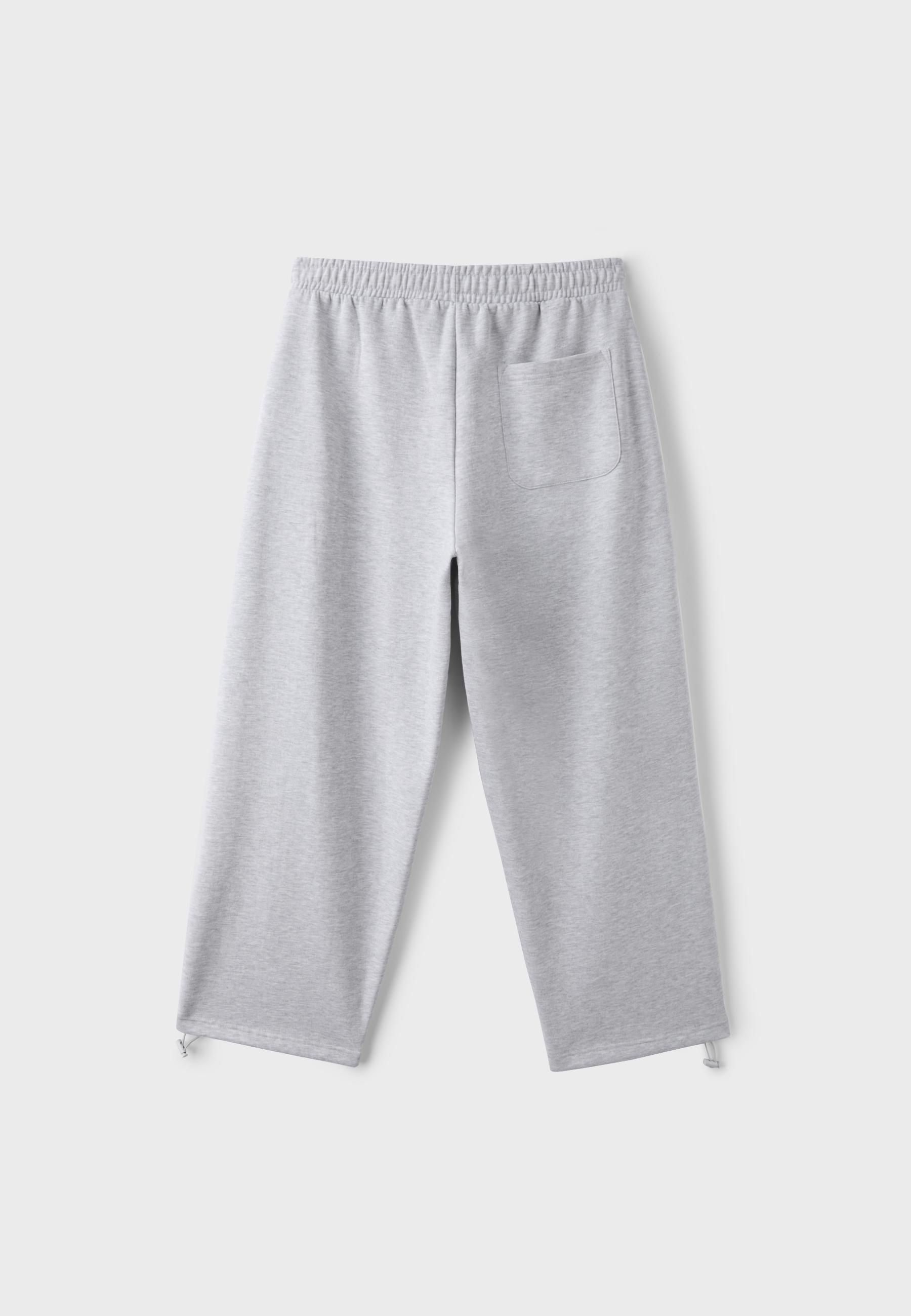 Plush joggers with piping and toggles — Grey melange