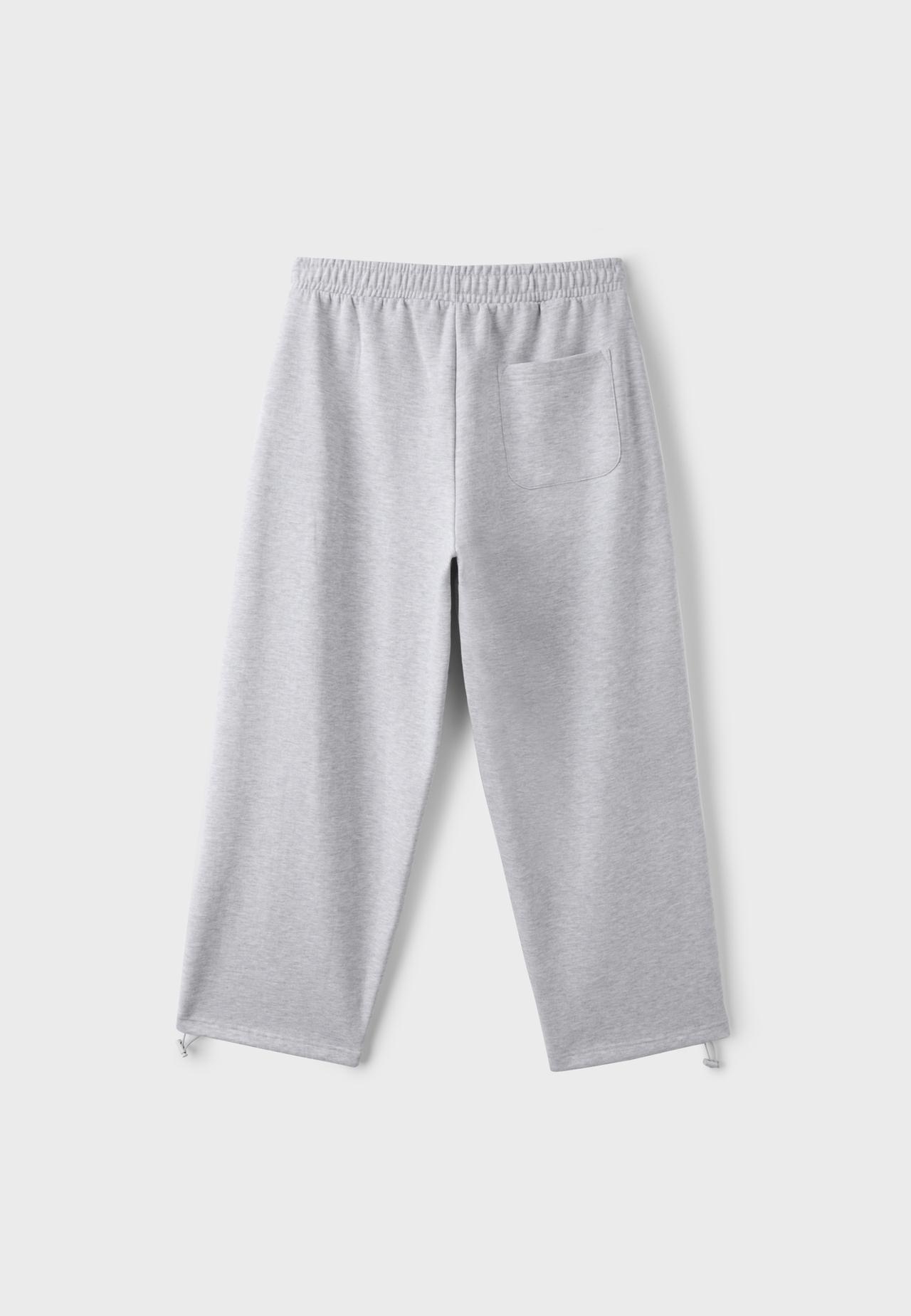 Plush joggers with contrast piping — Grey melange