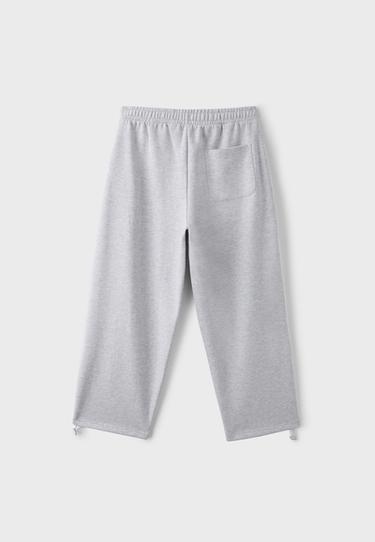 Plush joggers with contrast piping — Grey melange 9
