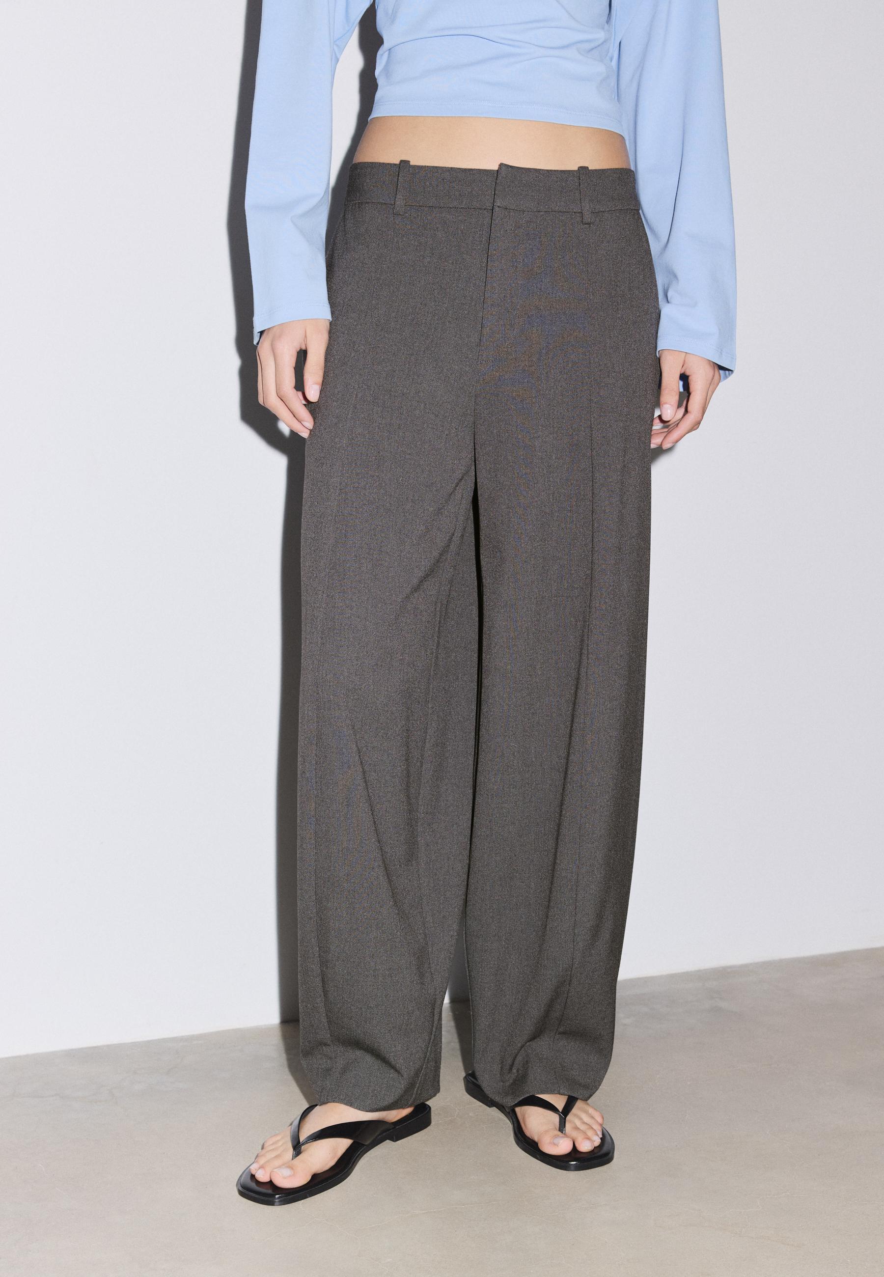 Smart baggy trousers with seam detail — Dark grey