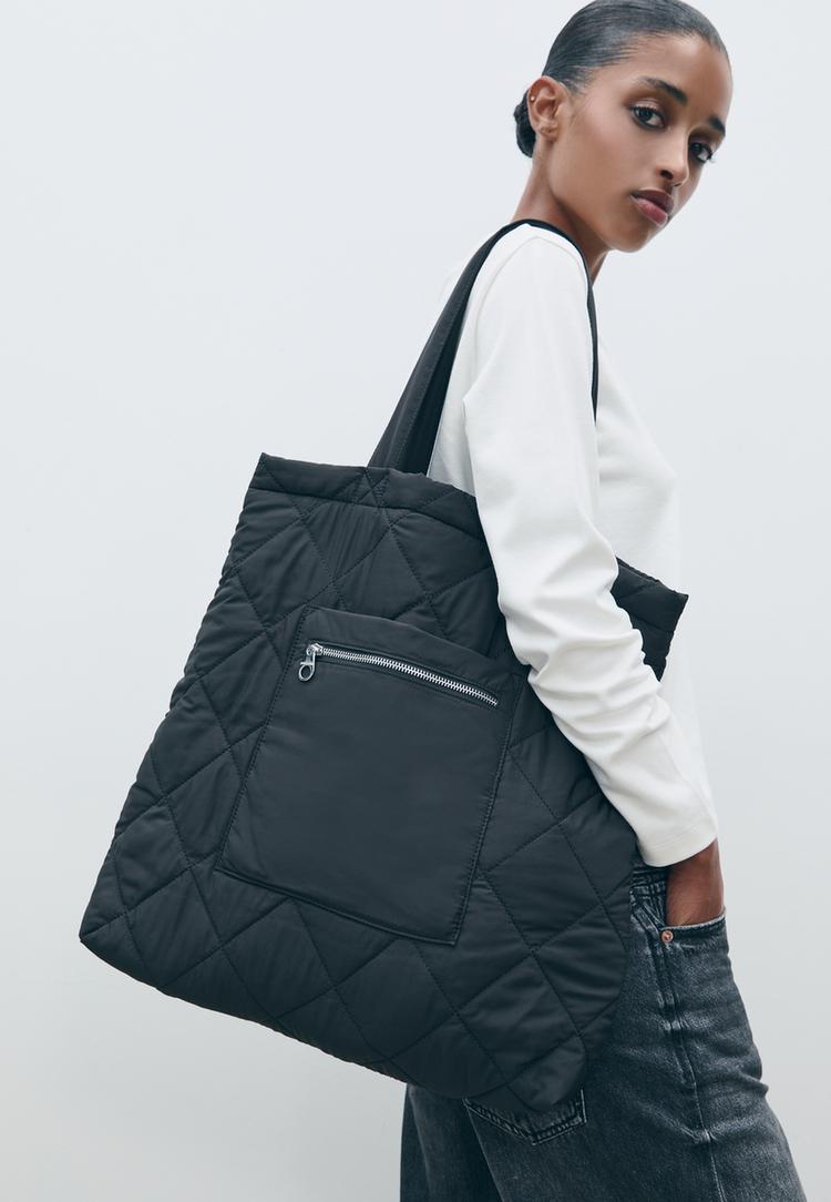 bolso shopper acolchado reversible