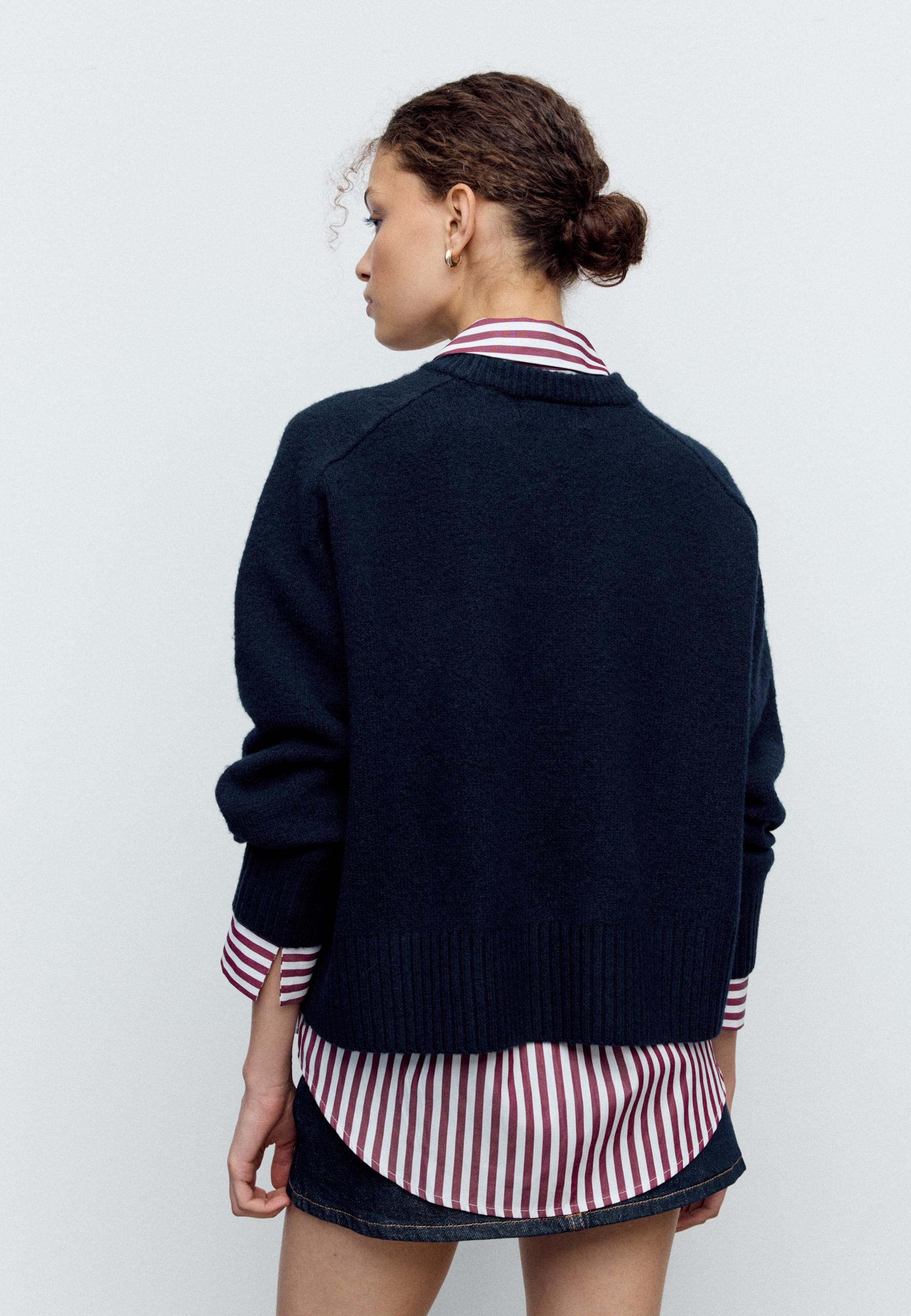 Basic soft knit jumper — Dark blue
