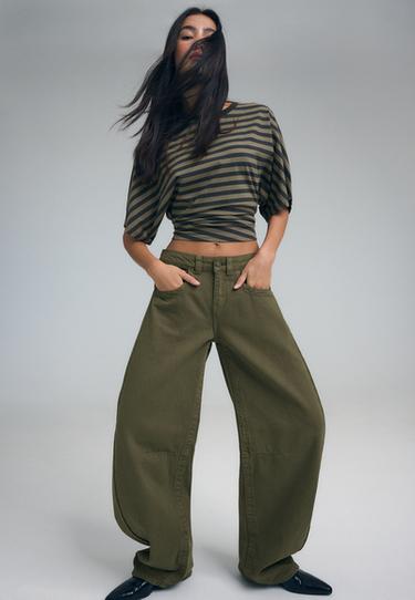 Low-rise balloon jeans — Khaki 2