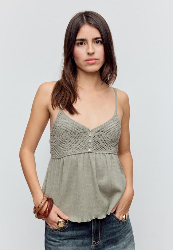 top crochet volantes