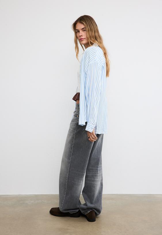 camisa fluida efecto lino