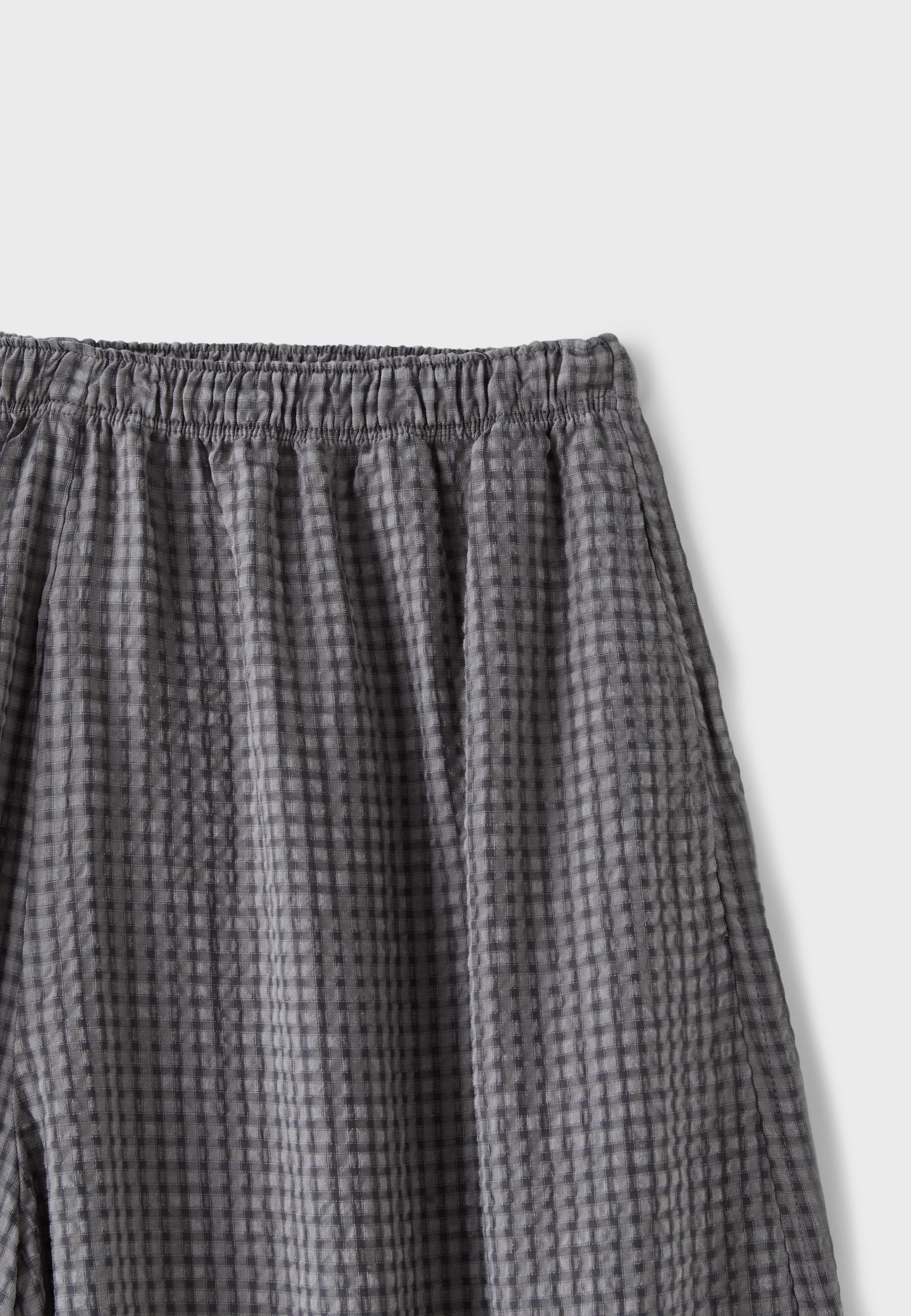 Check voluminous trousers — Dark grey