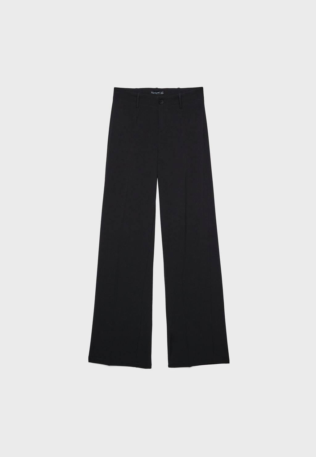 Geklede broek met wijde pijpen