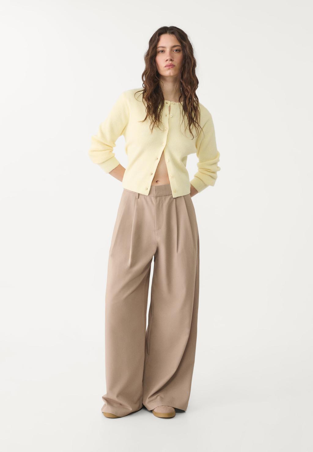 Pantalon palazzo habillé boutons