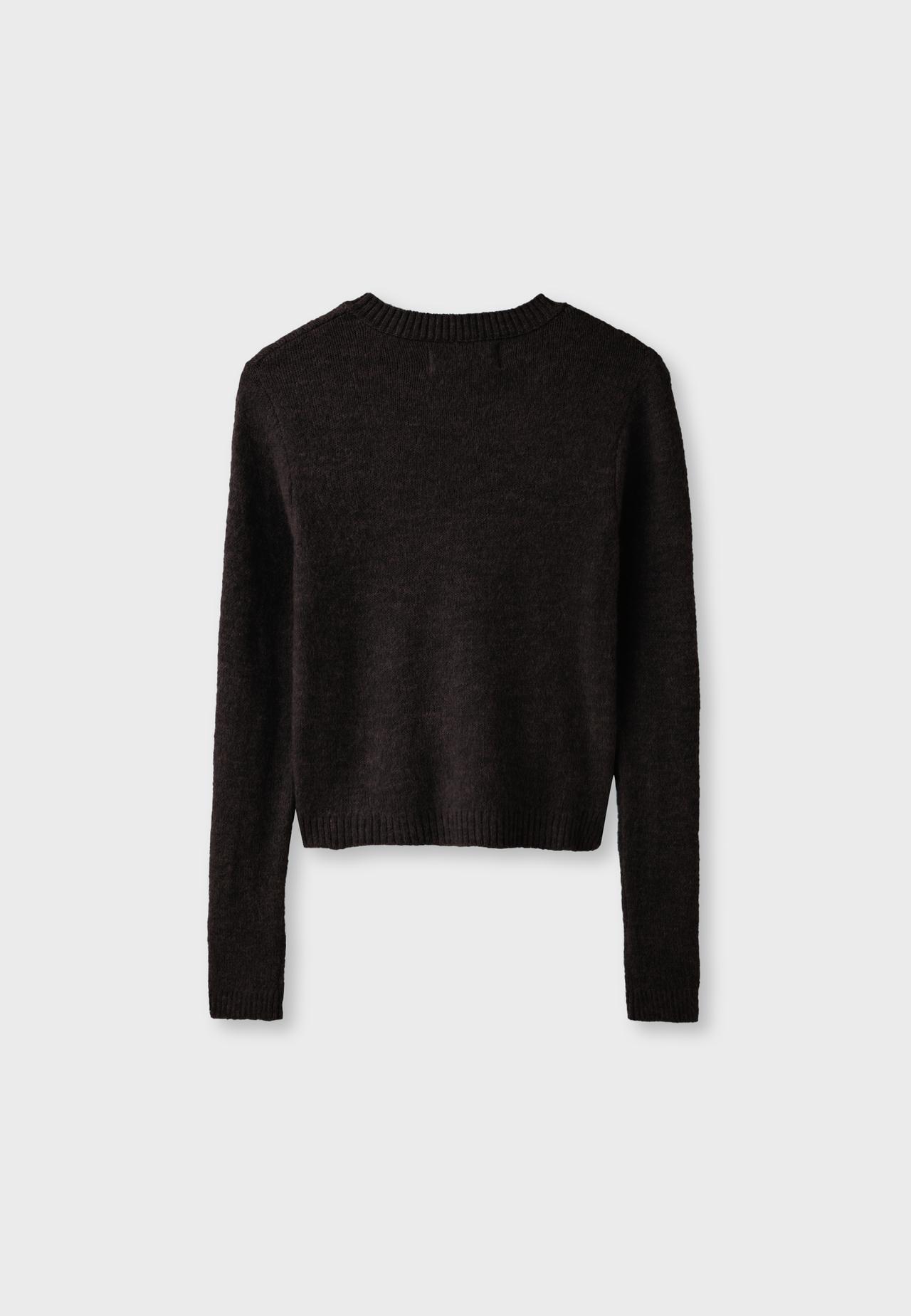 Button-up knit cardigan — Brown
