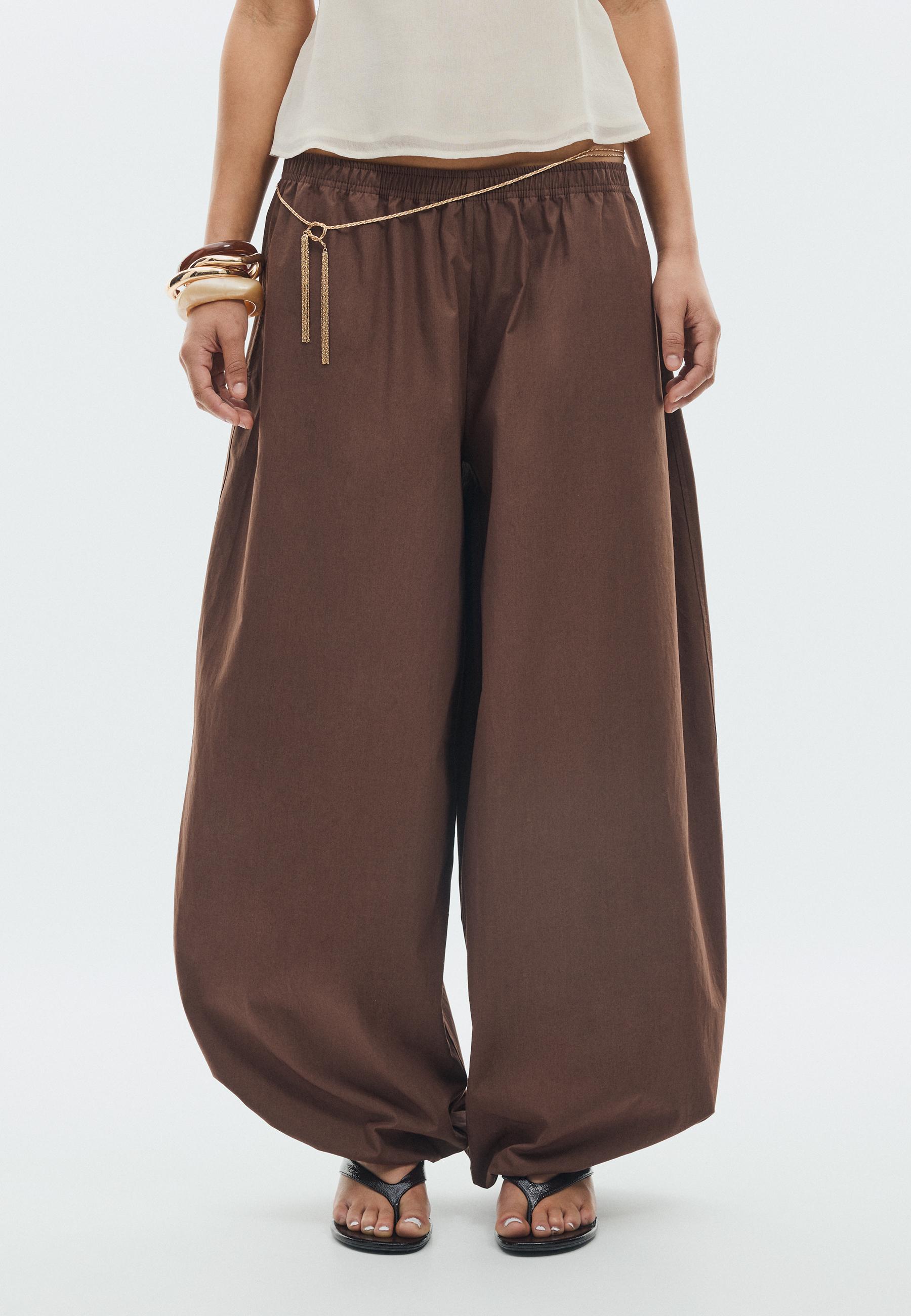 Hacimli poplin pantolon - Görsel 3