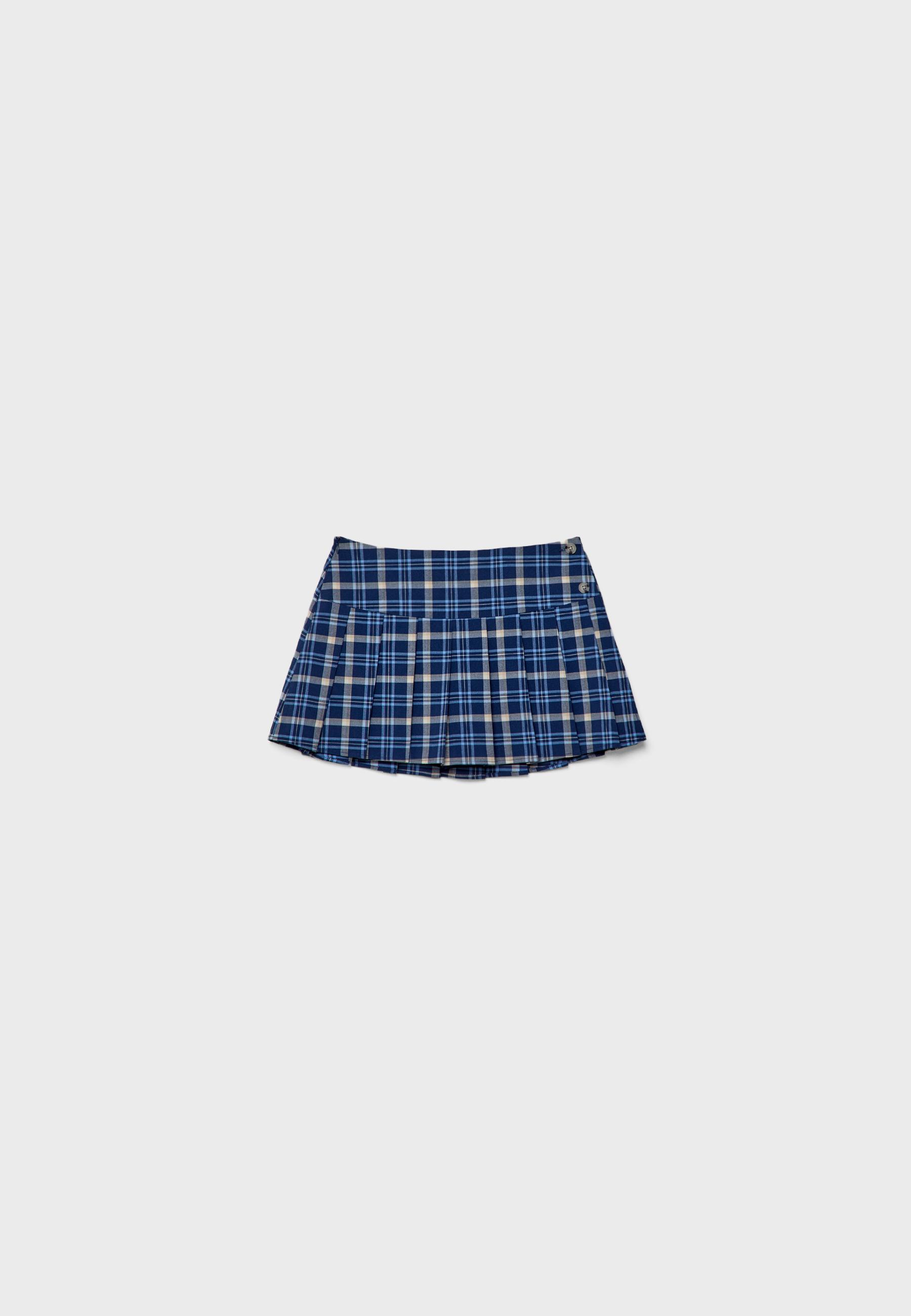 Check box pleat mini skort - Women's fashion | Stradivarius