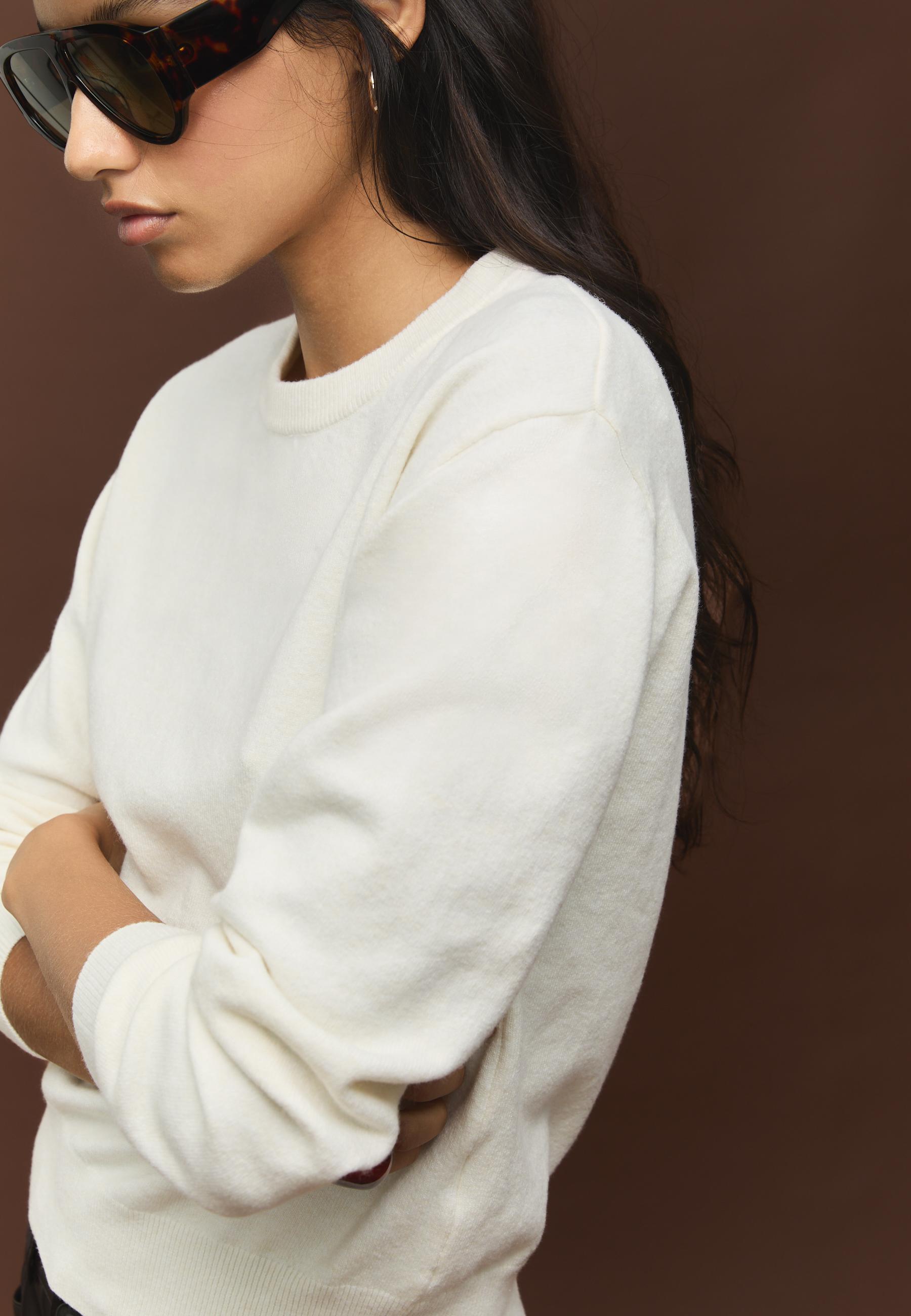 Soft-Touch Basic Knitted Jumper — Ecru