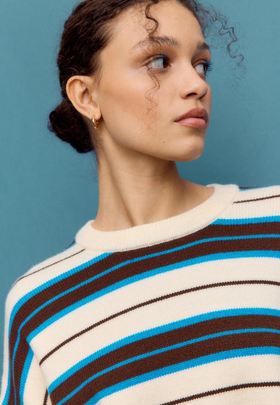 jersey punto crop rayas