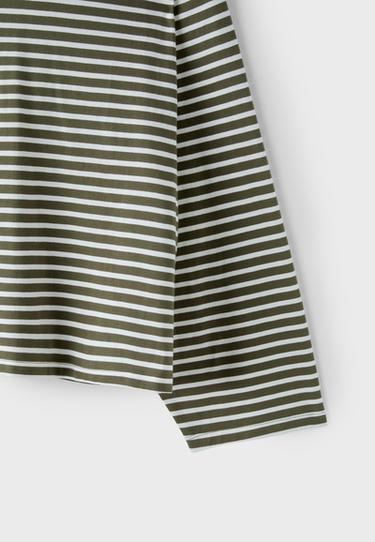 Striped long sleeve T-shirt — Khaki 8