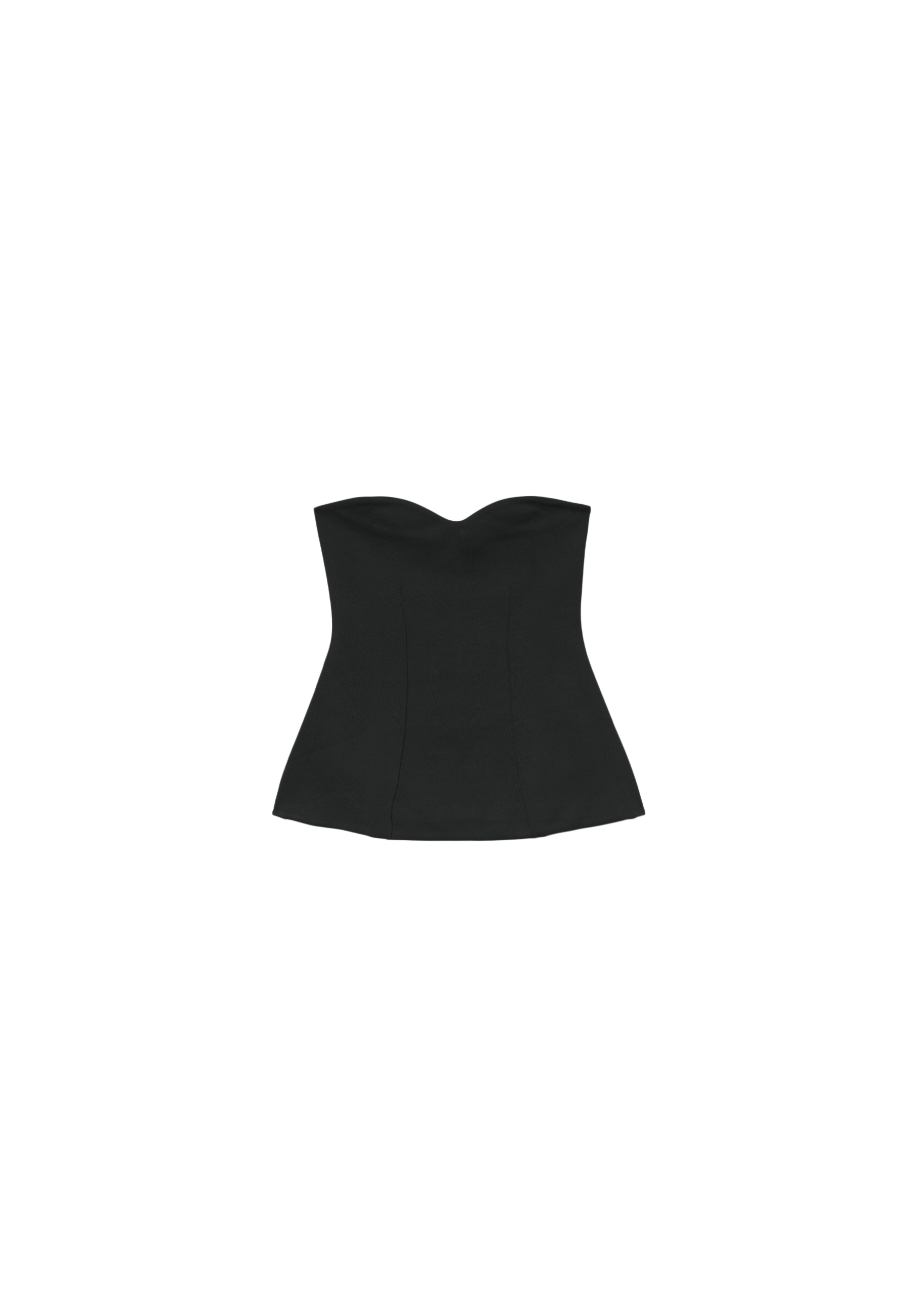Sweetheart bandeau top — Black