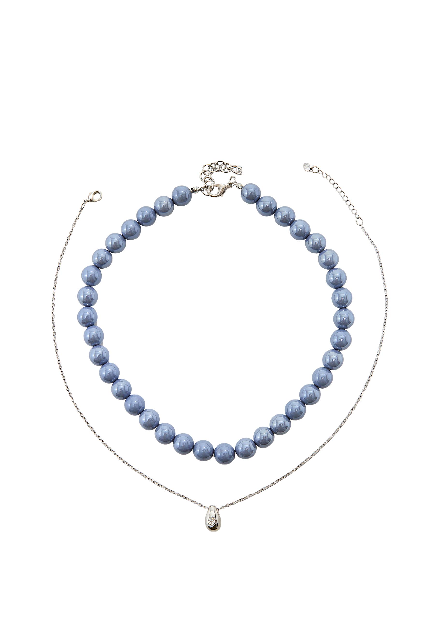 Set of 2 bead necklaces — Grey