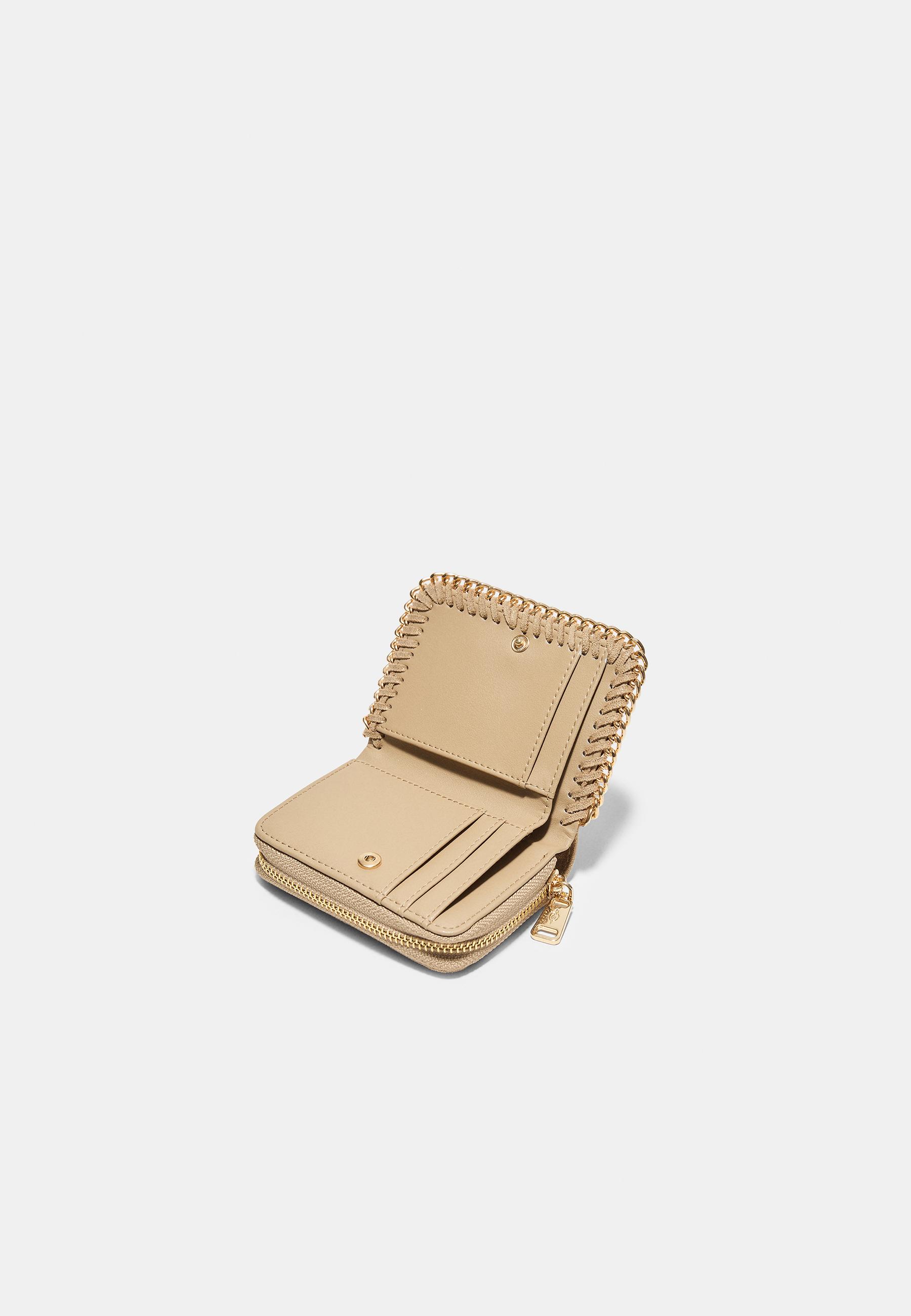 Card holder purse with chain detail — Yellow