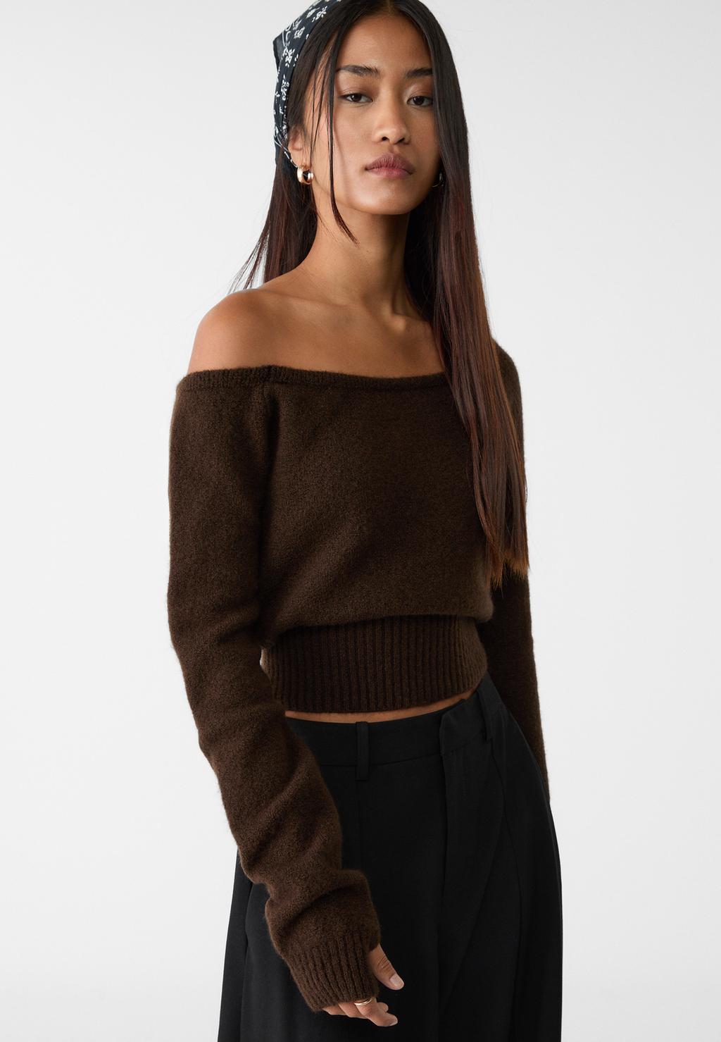 Asymmetric knit sweater