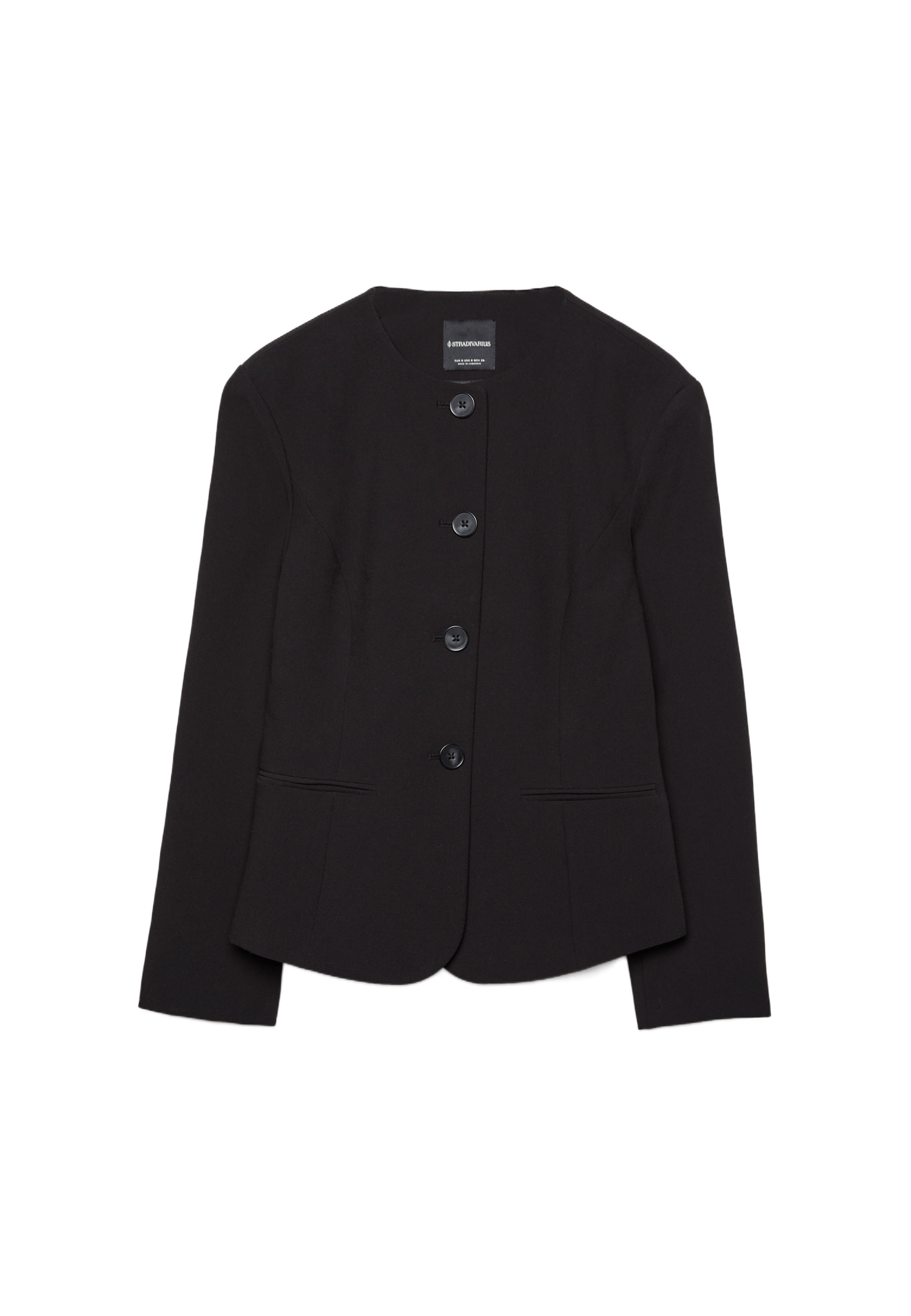 Collarless blazer — Black