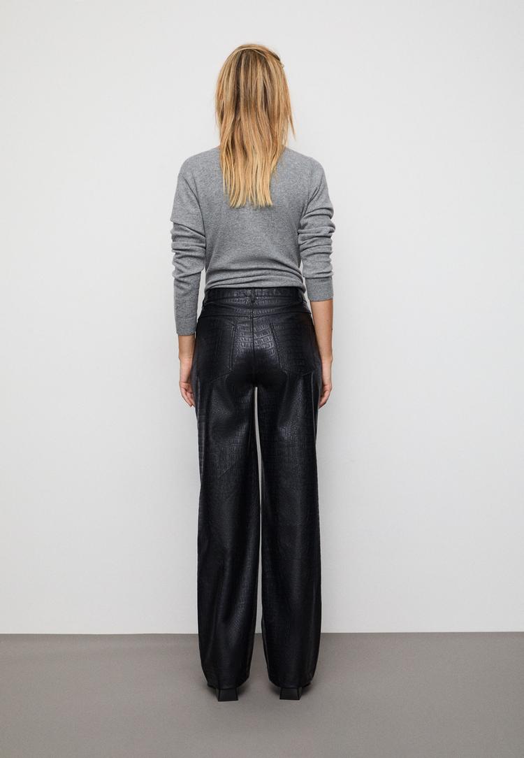 pantalon straight efecto piel textura coco