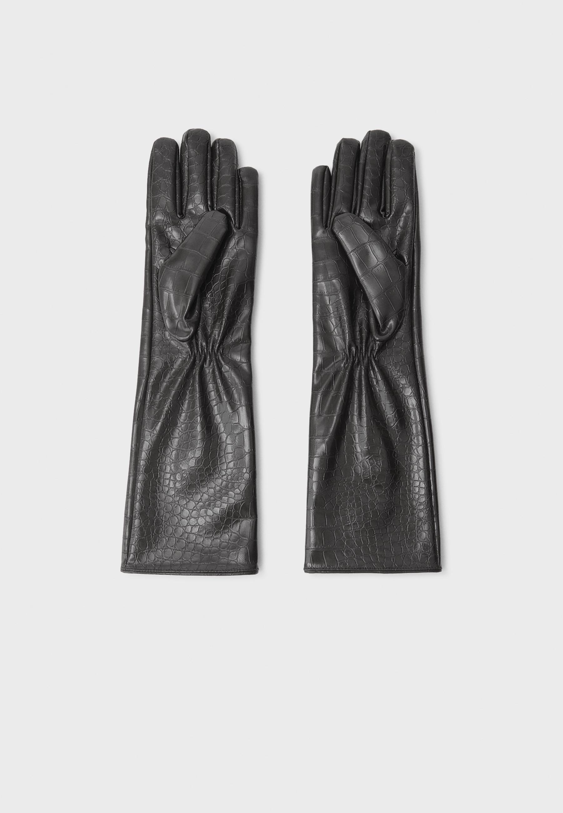 Stradivarius Långa Handskar Med Skinneffekt dam