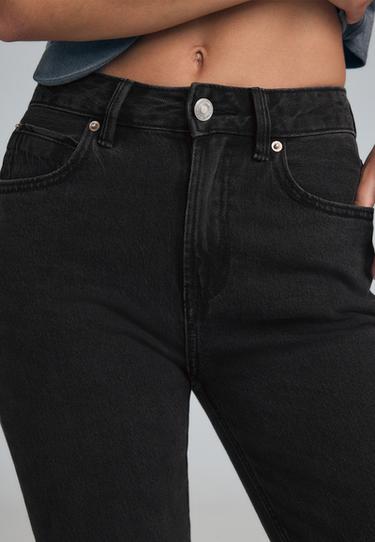 D98 straight-leg vintage effect jeans — BLACK DENIM WASHED EFFECT 6