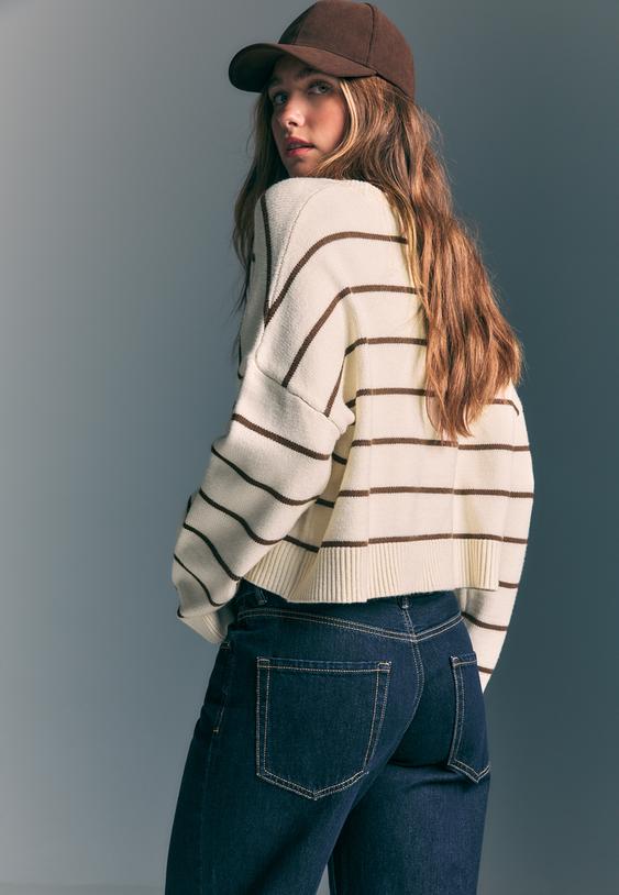 jersey punto crop rayas