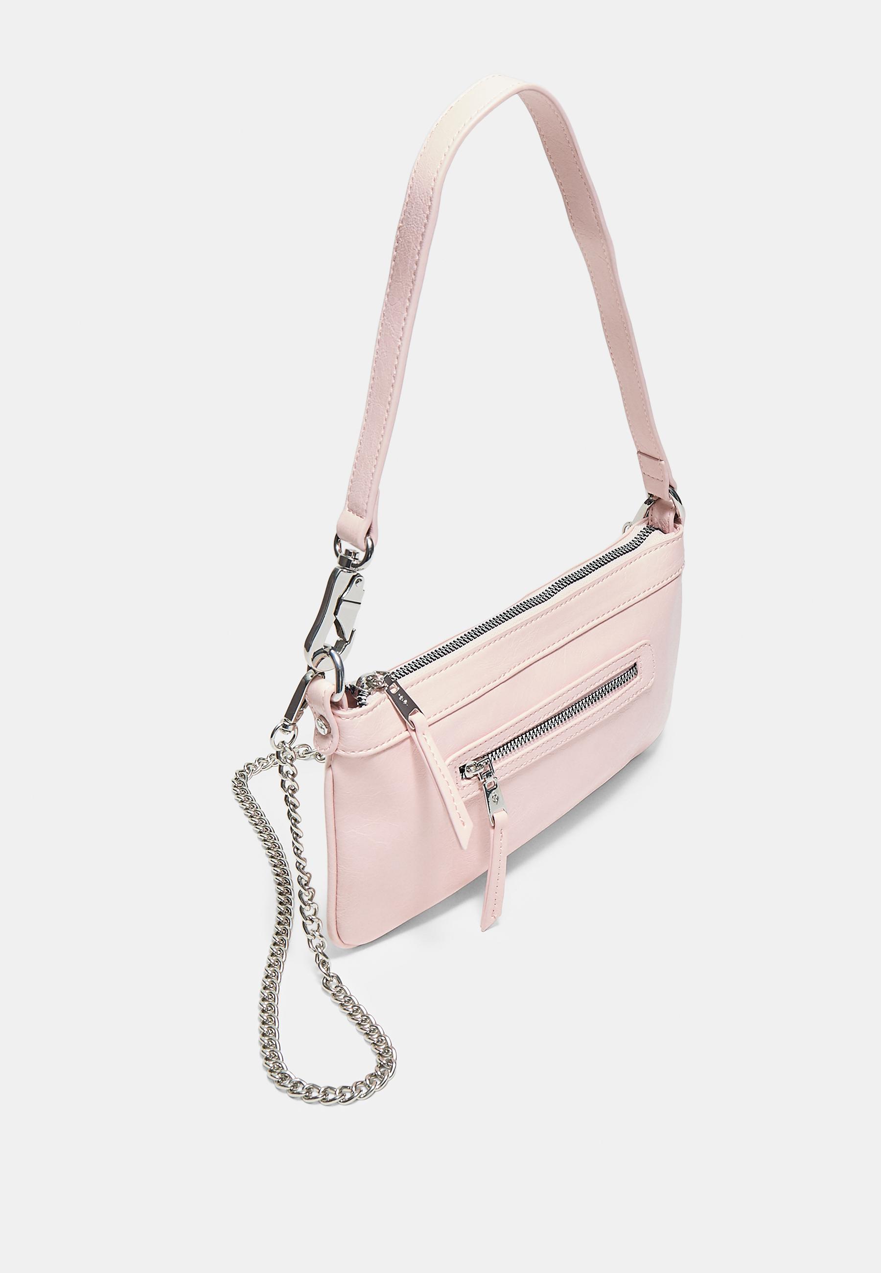 Lobster clasp shoulder bag — Pastel pink