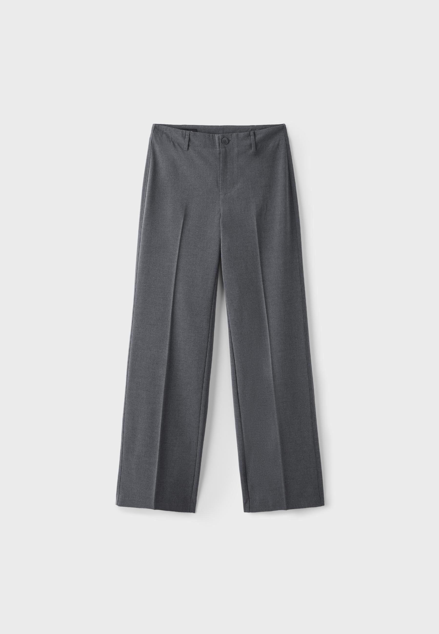 Slim straight trousers — Dark grey