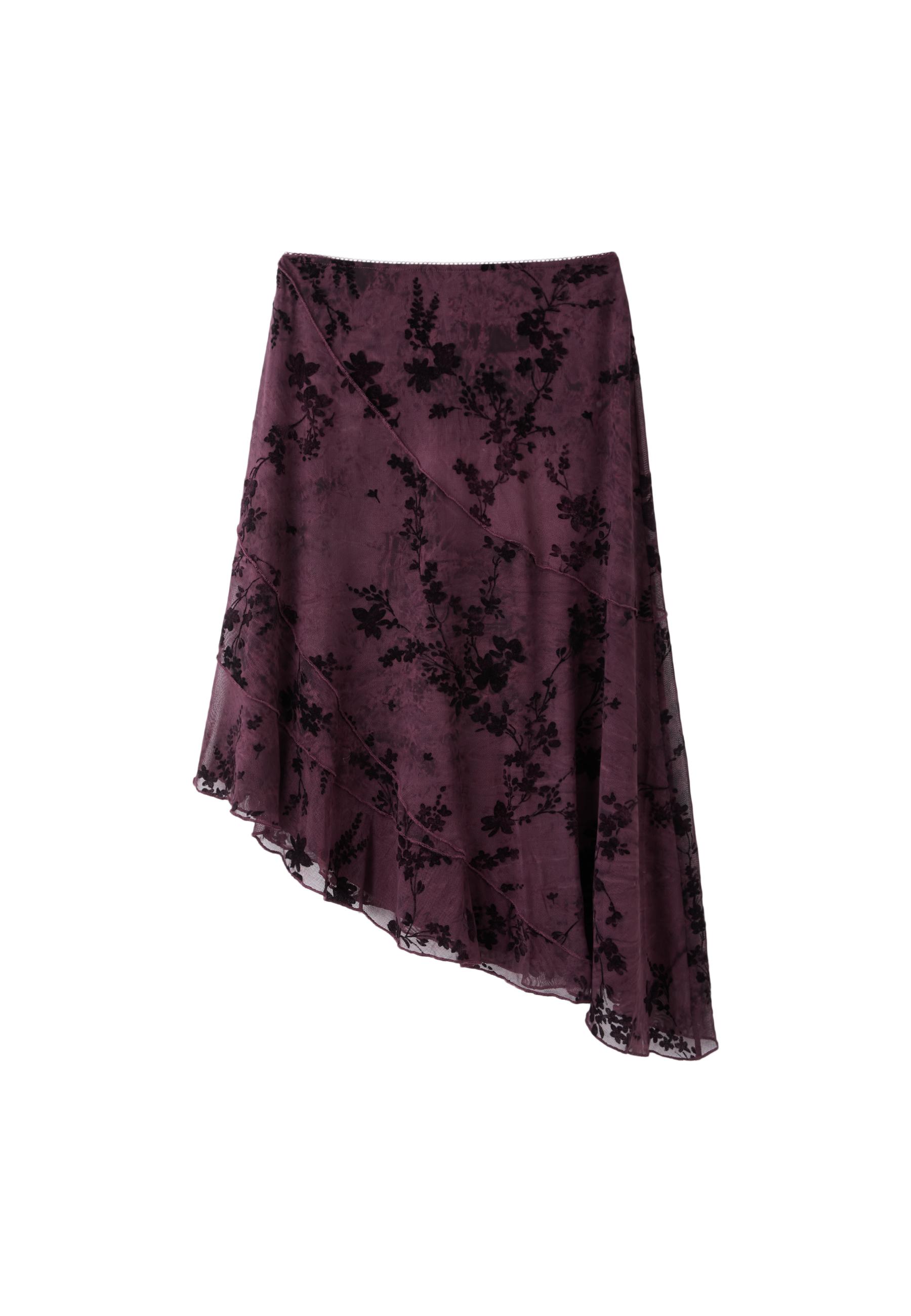 Asymmetric tulle skirt — Purple