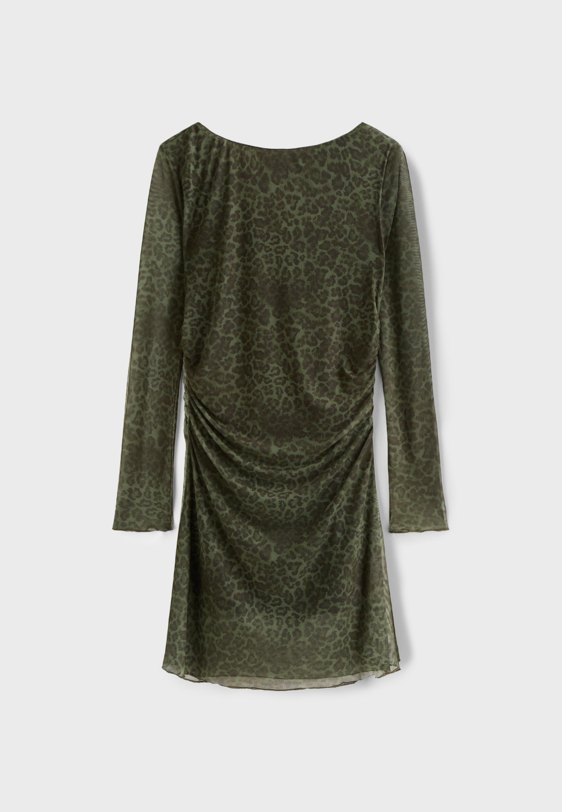 Printed tulle short dress