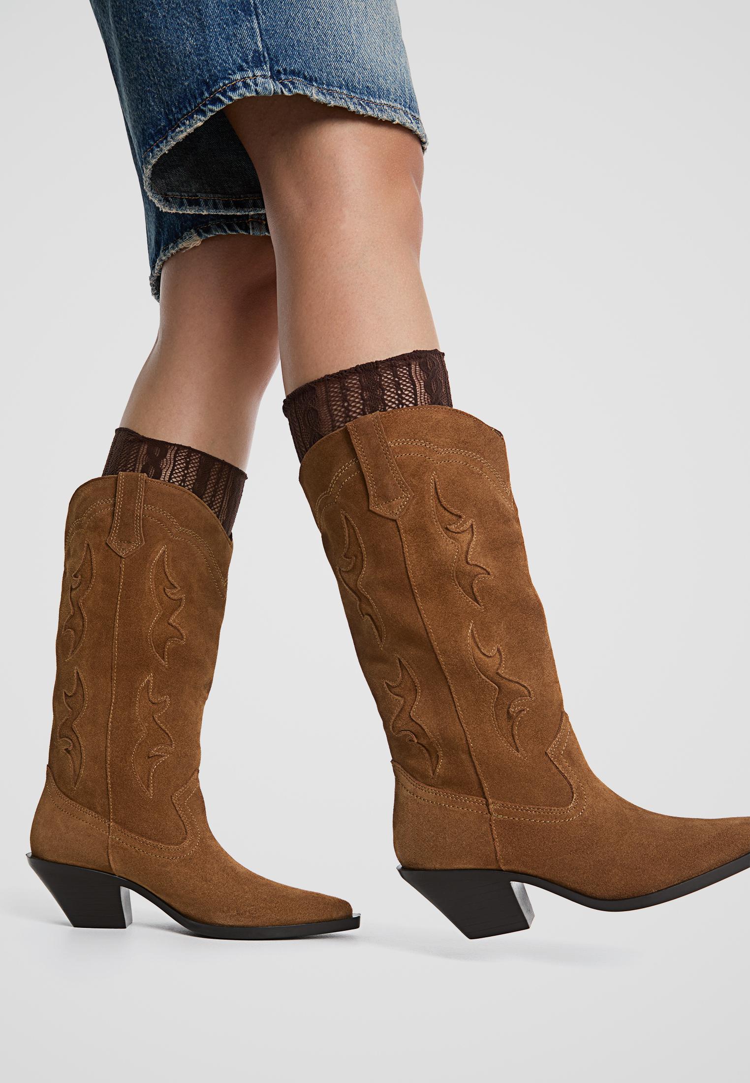 Leather cowboy boots