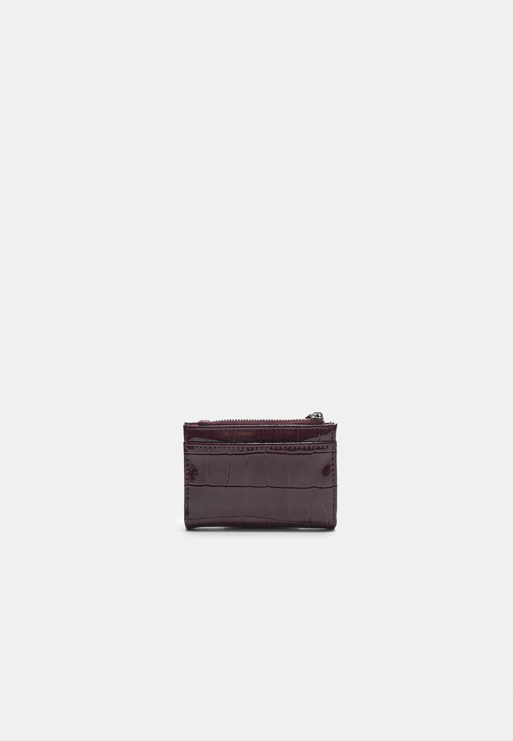 Mock croc purse wallet — Burgundy