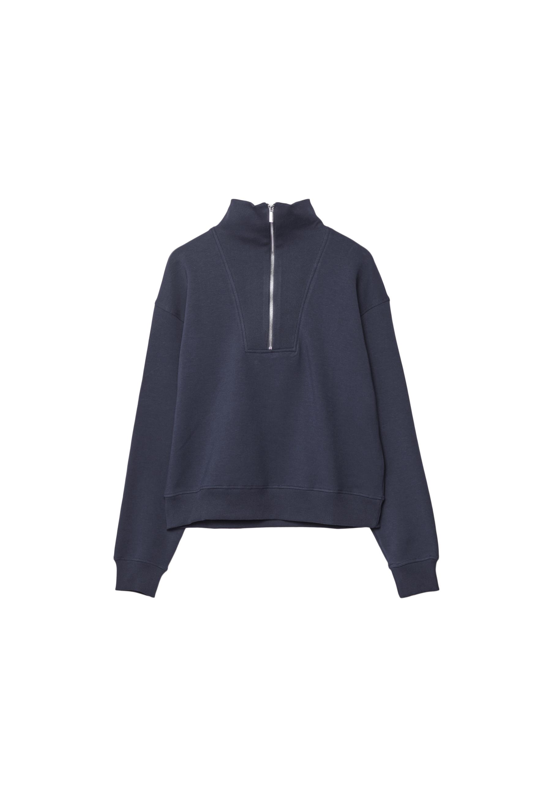 High-neck sweatshirt with zip — Dark blue