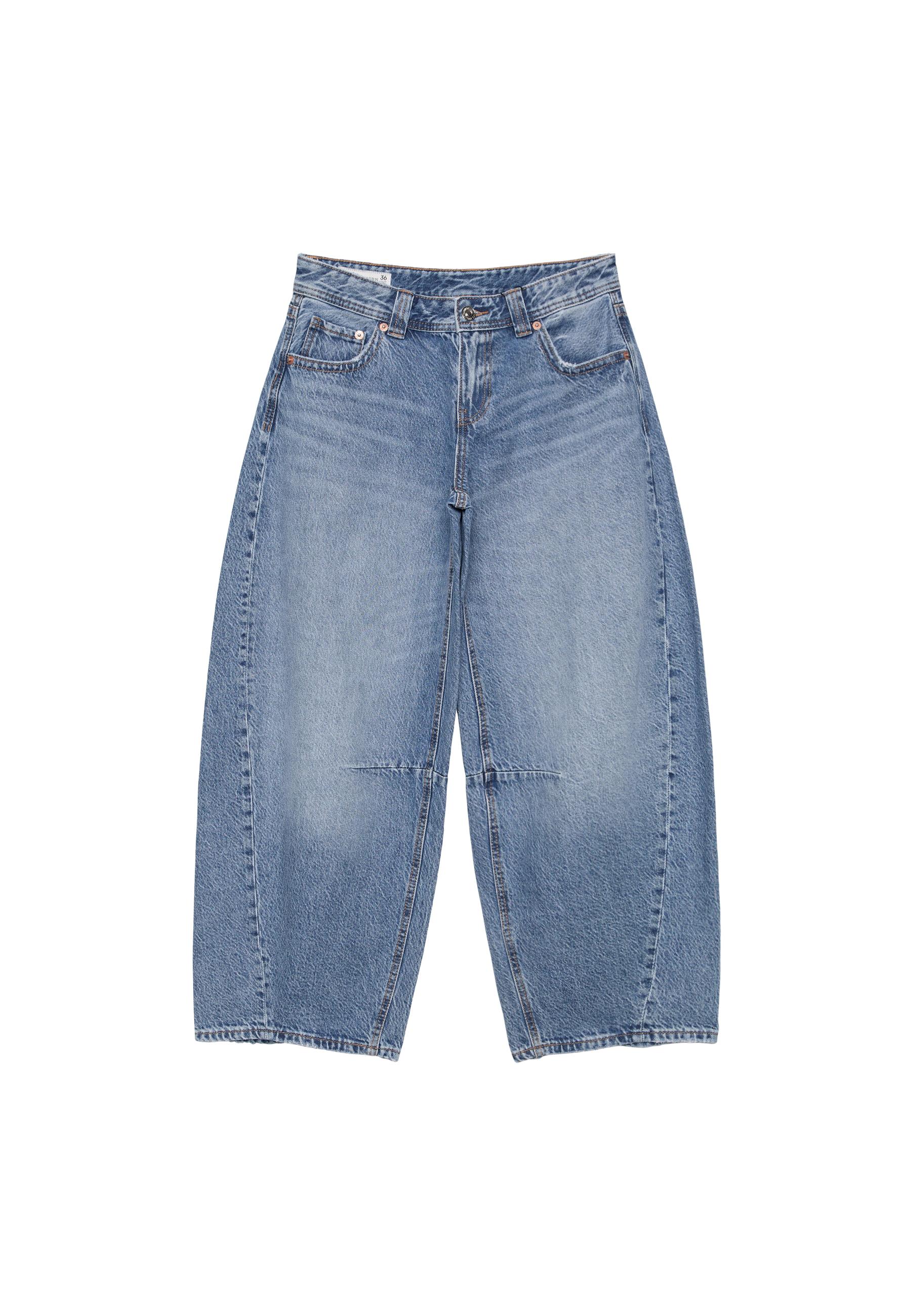 Low-waist barrel jeans — MEDIUM BLUE DENIM
