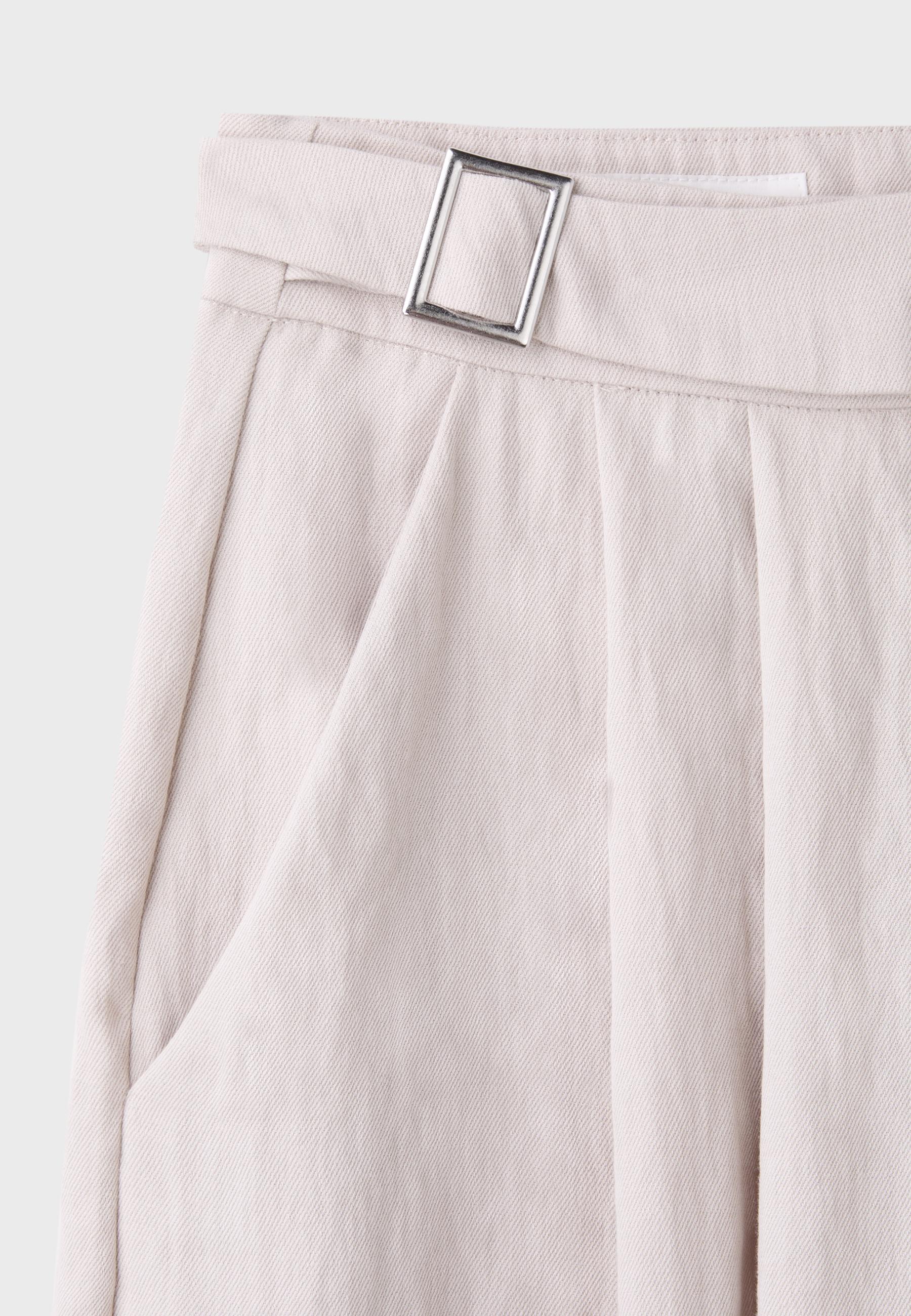 Sarouel trousers with buckle — Ecru