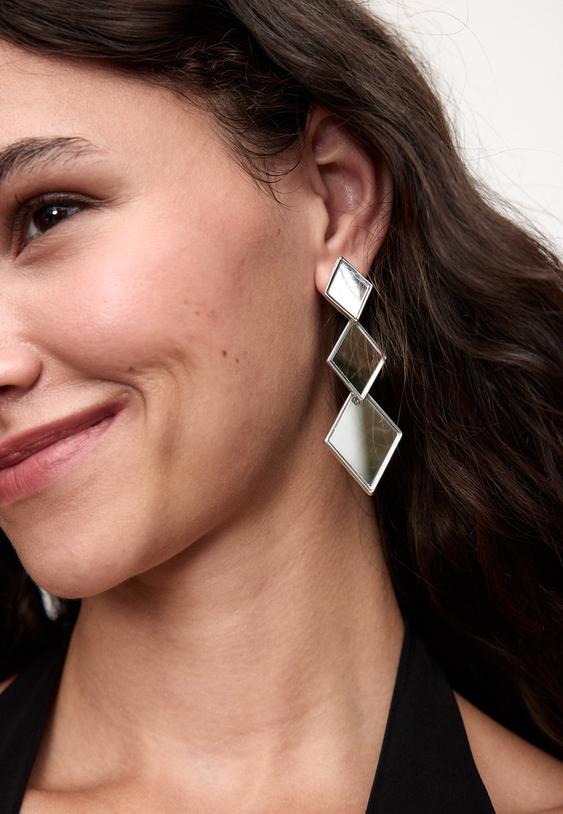 boucles doreilles losanges effet cristal