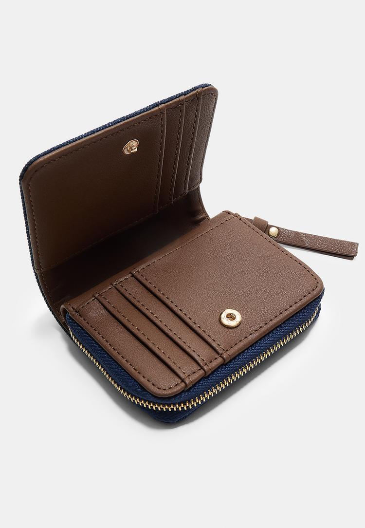 Stradivarius Πορτοφόλι Τζιν Με Φερμουάρ Μπλε Μεσαίας Απόχρωσης Os φωτογραφία