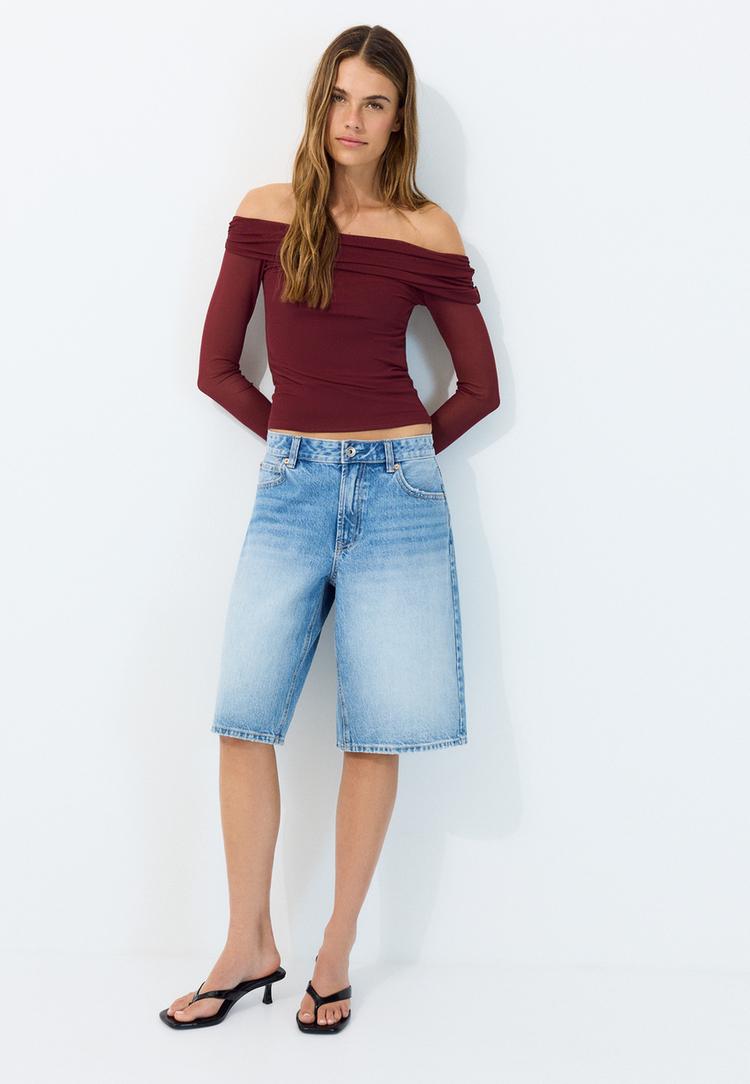 asymmetrisch tshirt van tule