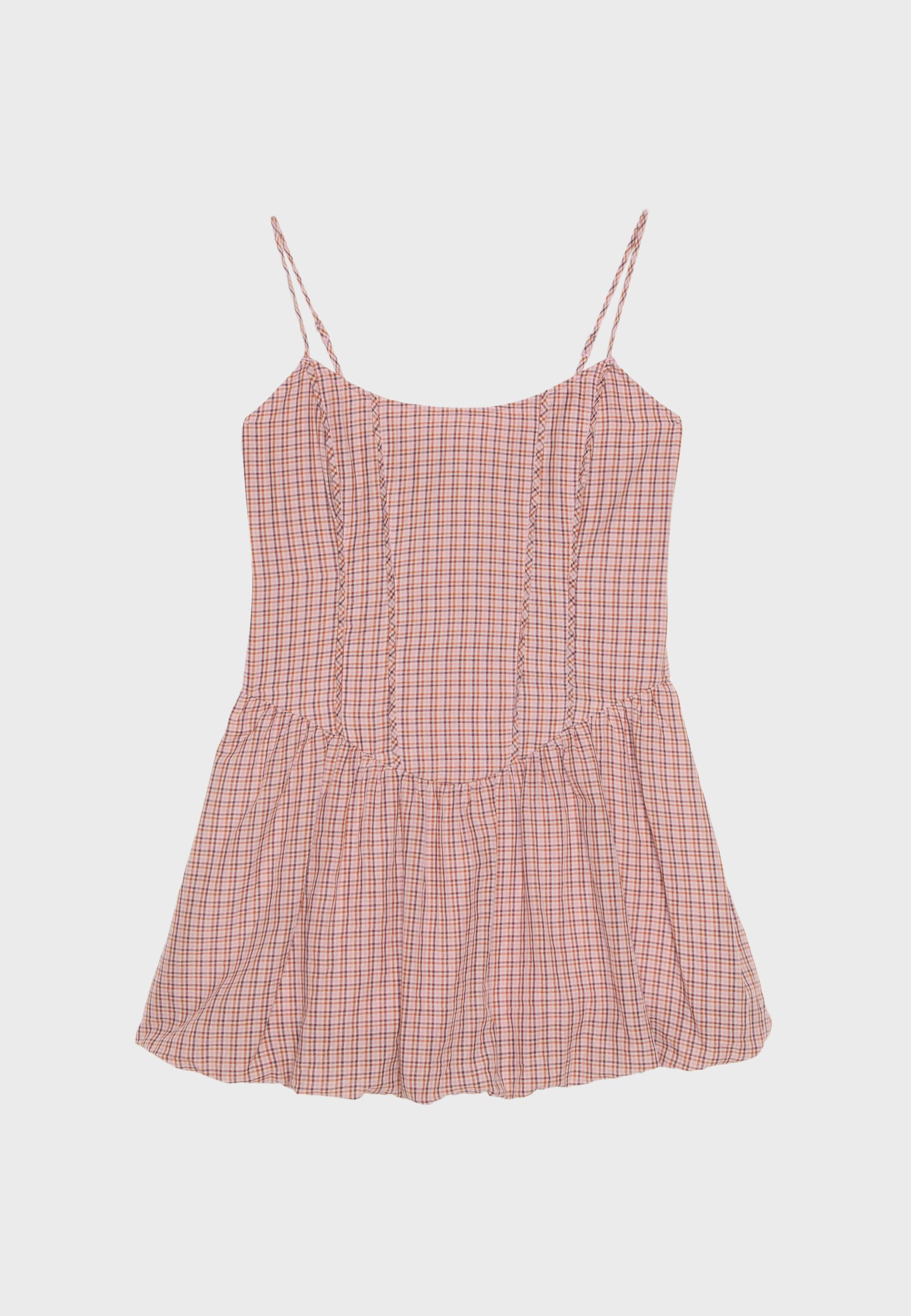 Short strappy balloon dress — Pastel pink