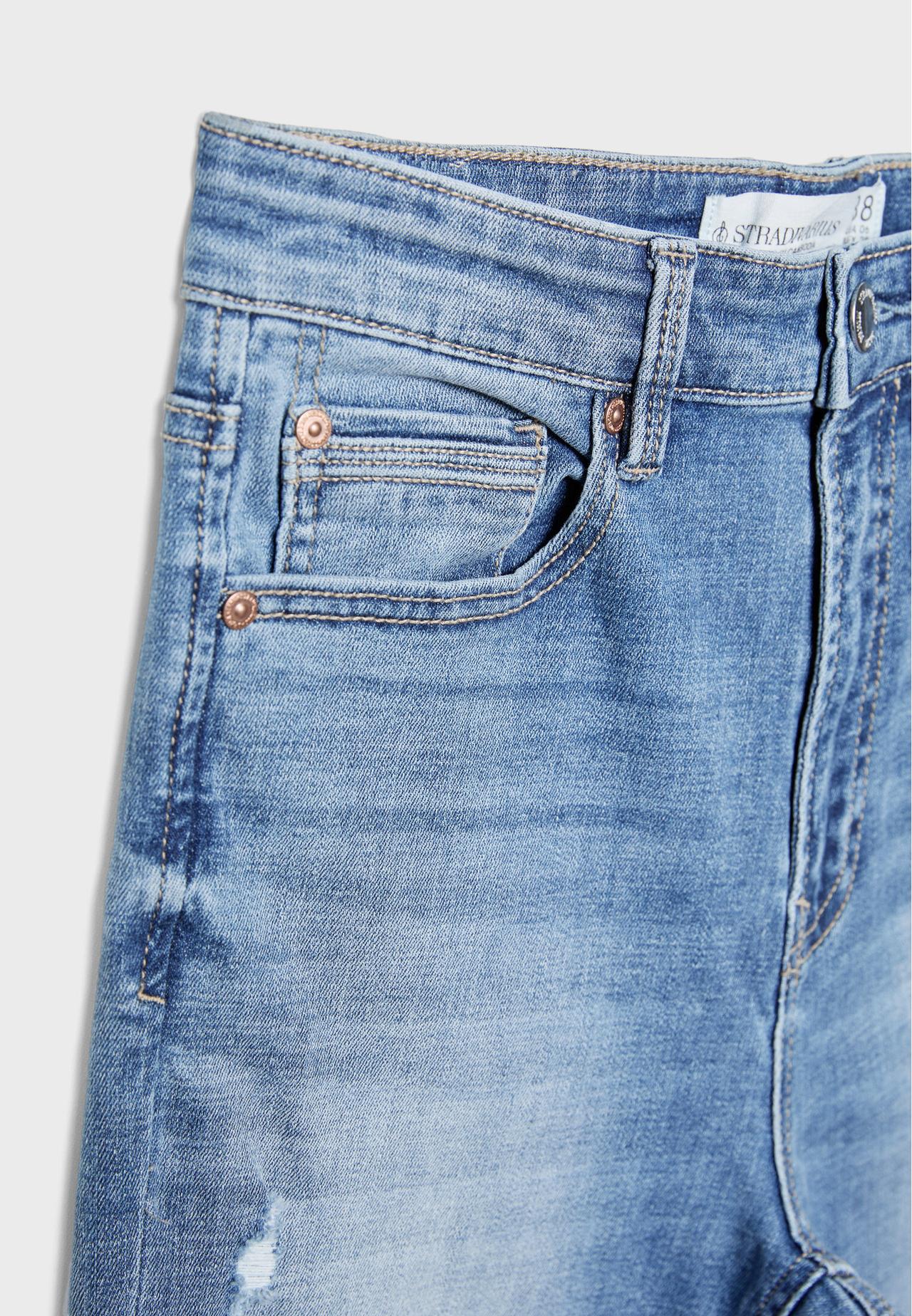 D09 Super high-waist skinny jeans — MEDIUM BLUE DENIM
