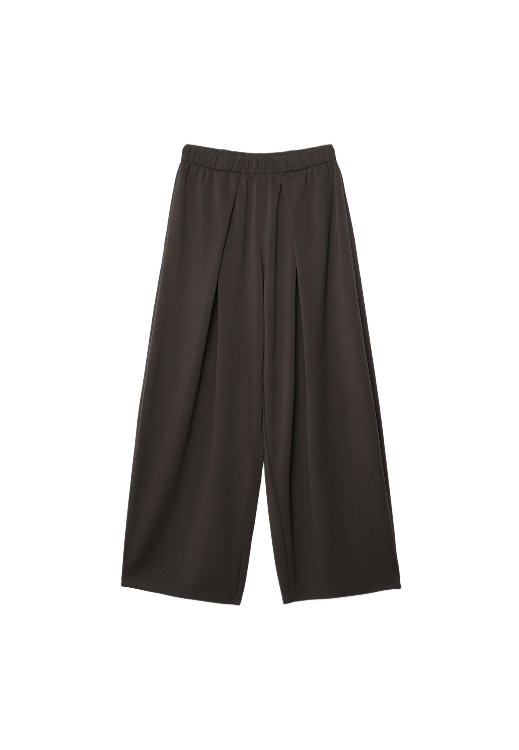 Soft-touch pleated joggers — Brown