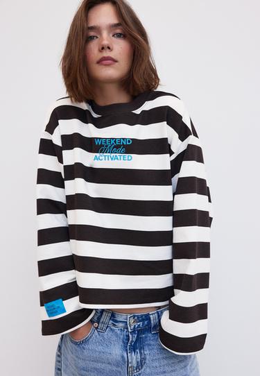 Striped sweatshirt — Brown 1